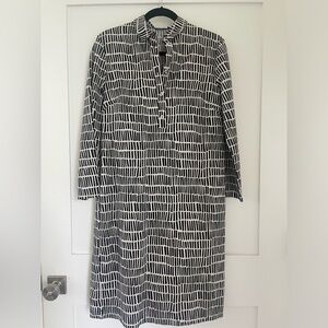 Marimekko Collared Shift Dress with Long Sleeves